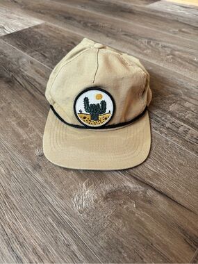 Howler Brothers Tan Men’s Cactus Patch Cap with Black Rope Detail